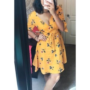 Yellow floral dress